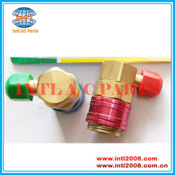90 Degree High and Low Quick Couplers Connectors Adapters R134A Conversion Set Auto Car