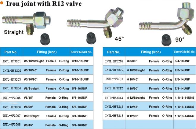 iron steel joint with R12 valve wholesale and retail