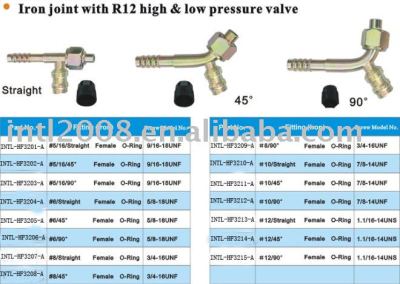 iron steel joint with R12 high & low pressure valve wholesale and retail