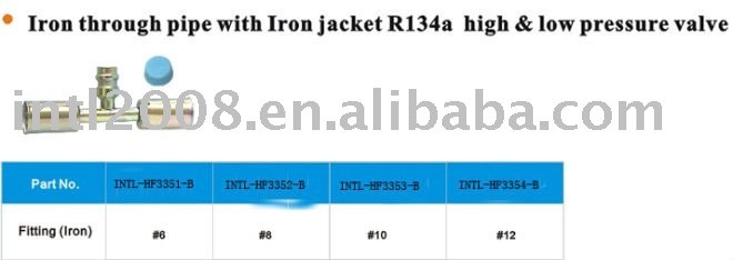 full iron steel through pipe with iron jacket cap R134A hign & low pressure wholesale and retail