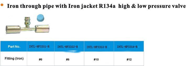 full iron steel through pipe with iron jacket cap R134A hign & low pressure wholesale and retail