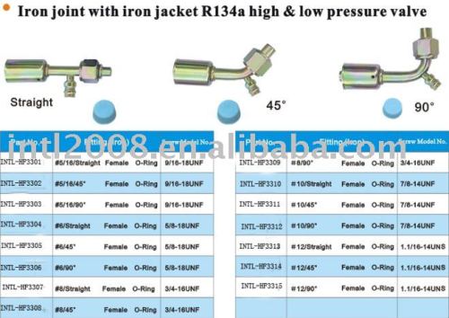 Iron steel conjunta de ferro com revestimento e tampa r134a hign& válvula de baixa pressão de atacado e varejo
