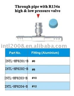 through pipe with R134A hign & low pressure valve wholesale and retail