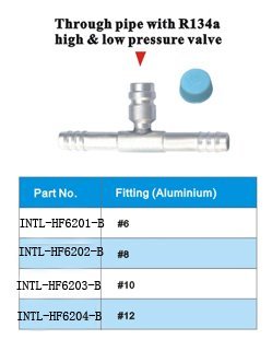 through pipe with R134A hign & low pressure valve wholesale and retail