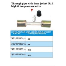 through pipe with iron jacket R12 hign & low pressure valve wholesale and retail