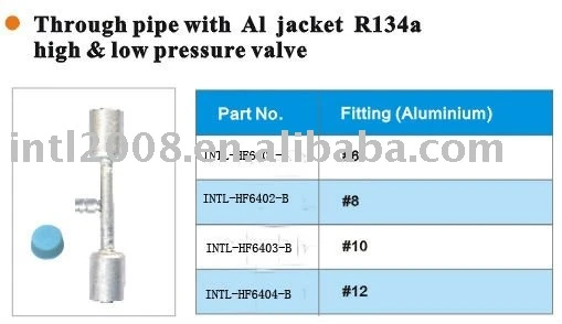 through pipe with aluminum jacket R134A hign & low pressure valve wholesale and retail