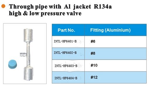 through pipe with aluminum jacket R134A hign & low pressure valve wholesale and retail