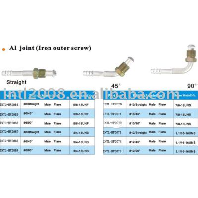 Standard aluminum joint with iron outer screw flare type wholesale and retail