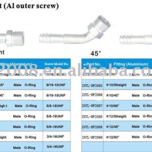 Standard aluminum joint with aluminum outer screw flare type wholesale and retail