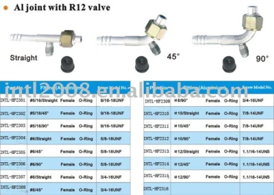aluminum joint fitting with R12 valve wholesale and retail