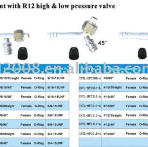 aluminum joint fitting with R12 hign & low pressure valve wholesale and retail