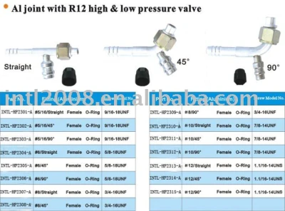 aluminum joint fitting with R12 hign & low pressure valve wholesale and retail