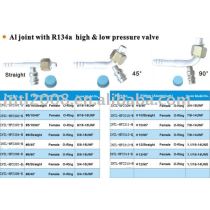 aluminum joint fitting with R134A hign & low pressure valve wholesale and retail