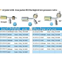 Conjunta de alumínio com revestimento de alumínio da tampa r134a hign& válvula de baixa pressão de atacado e varejo
