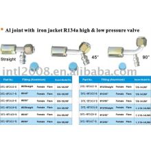 aluminum joint with iron jacket cap R134A HIGN & LOW PRESSURE valve wholesale and retail