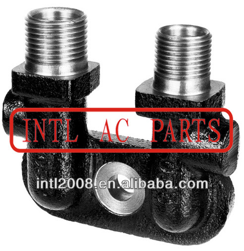 TM Style Zexel A/C compressor Fitting Adapter Vertical outputs Tube manifold fitting 3/4"x7/8" Fitting Adapter CONNECTOR