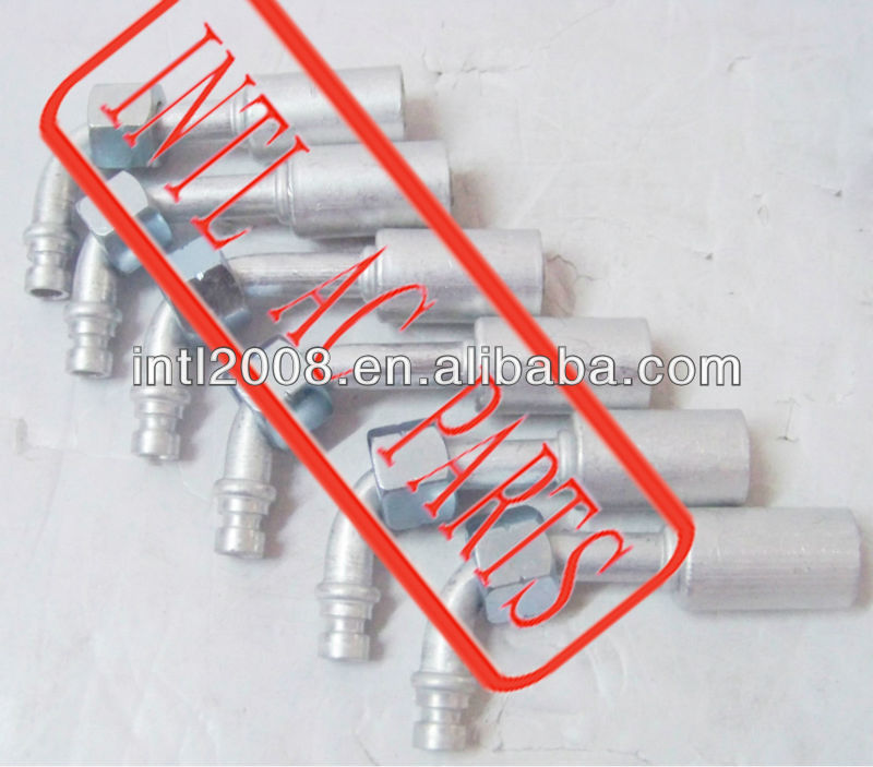 auto ac hose FITTING Fittings Tubing Aluminum Hose Fitting Connection R134a Applicable for hose 5/16" 90 Degree Female O-ring