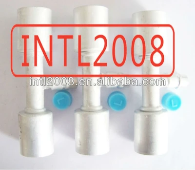 auto ac hose FITTING Fittings Tubing Aluminum Hose fitting two side with ferrule and low pressure valve charge hose ferrule 1/2