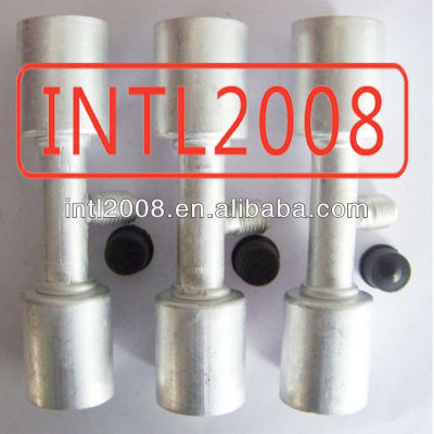 auto ac Aluminum Hose fitting adaptor two side with ferrule and R12 valve charge suit hose ferrule