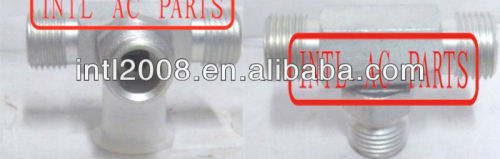 Outer Screw Thread TEE Through Aluminum Pipe Fitting for R134a Auto air conditioning system