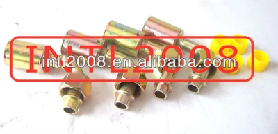 90 Degree Elbow STEEL FEMALE O-RING HOSE FITTING WITH FERRULE JACKET 6# (3/8 inch) size Auto Car Air Conditioner system