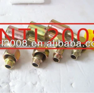 90 Degree Elbow STEEL FEMALE O-RING HOSE FITTING WITH FERRULE JACKET 8# (13/32 inch) size Auto Car Air Conditioner system