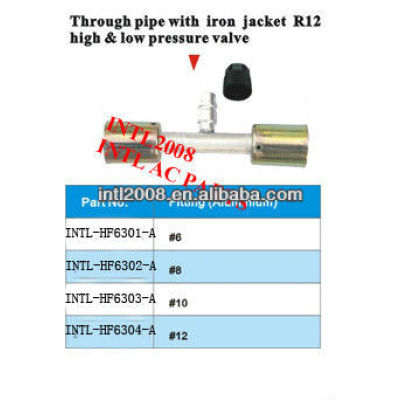 aluminum auto air conditioning hose fitting beadlock hose fitting crimp on fitting hose splice with R12 Service port