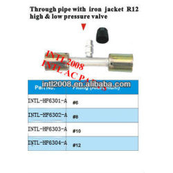 Universal auto air conditioner hose fitting hose spice beadlock hose fitting beadlock crimp on fitting with R12 service port