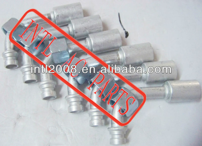 auto ac hose FITTING Fittings Tubing Aluminum Hose Fitting Connection R134a Applicable for hose 1/2" 90 degree Female O-ring
