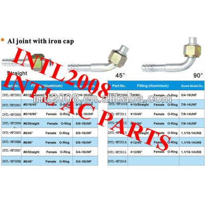 #6 45 degree female aluminum auto air conditioning hose fitting