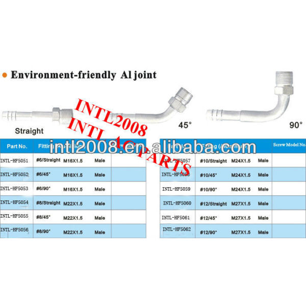 Oring Hose coupling Barb Fittings with aluminum jacket