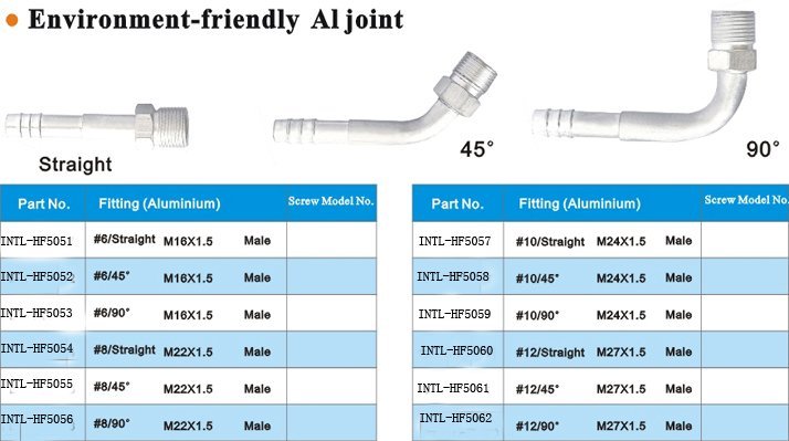 standard Oring Hose coupling Barb Fittings with aluminum jacket