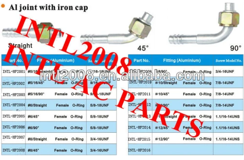 #8 straight female R12 O-ring Auto AC Barb hose Fitting tube fitting pipe fitting