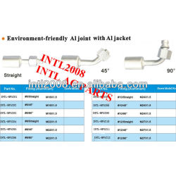 Meio ambiente- amigável alumínio auto ar condicionado beadlock encaixe de mangueira ac beadlock montagem crimp sobre montagem #6 45 grau