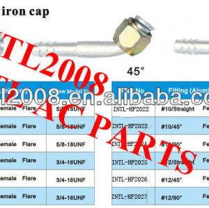 female flare standard Oring Hose/ coupling Barb Fittings with aluminum jacket iron cap