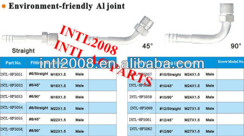 standard Oring Hose coupling/R134a Barb Fittings with aluminum jacket