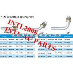 universal auto air conditioning hose barb fitting hose connector crimp on fitting #12 90 degree male o-ring