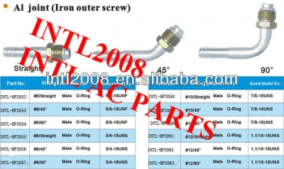 universal auto air conditioning hose barb fitting hose connector crimp on fitting #12 90 degree male o-ring
