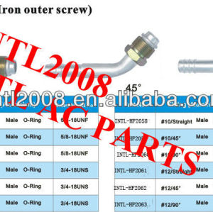 universal auto air conditioning hose barb fitting hose connector crimp on fitting #12 90 degree male o-ring