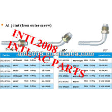 universal auto air conditioning hose barb fitting hose connector aluminum crimp on fitting #10 straight male O-ring