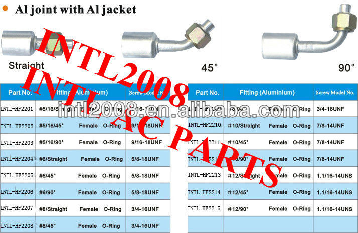 #8 45 degree degree female Oring beadlock hose fitting /quick joint /connector/coupling with AL jacket cap for wholes and retail