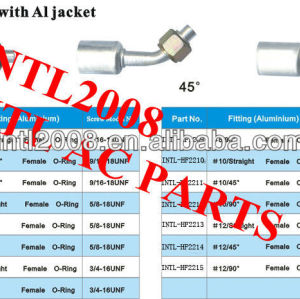 #10 straight degree female Oring beadlock hose fitting /quick joint /connector/coupling with AL jacket cap