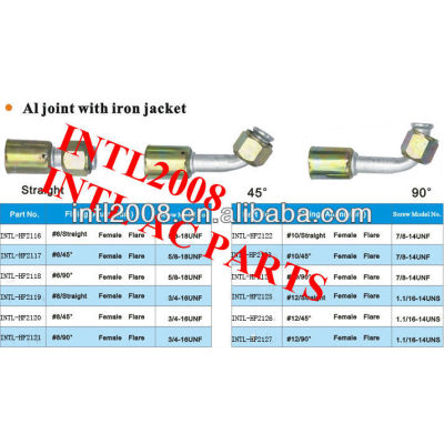#8 straight female flare beadlock hose fittings /connector/coupling with AL Joint iron jacket for wholesale and retail