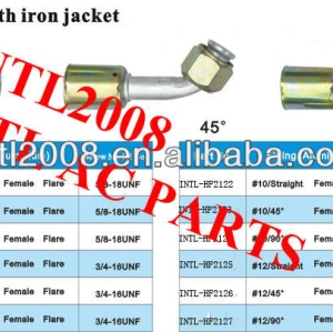 #12 90 degree female flare beadlock hose fittings /connector/coupling with AL Joint iron jacket for wholesale and retail