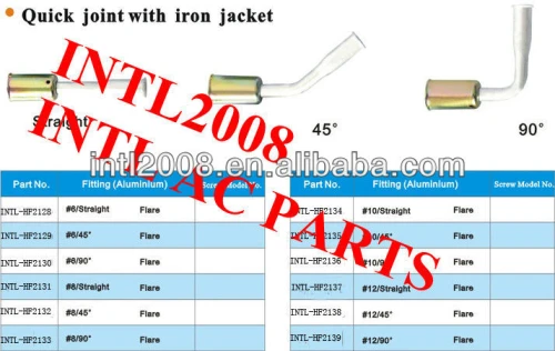 #6 straight flare quick joint /connector/coupling with iron jacket cap for wholesale and retail