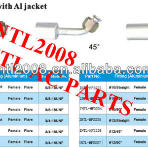 #8 90 degree female flare beadlock hose fitting /quick joint /connector/coupling with AL jacket cap