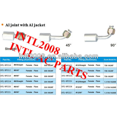 #12 straight female flare beadlock hose fitting /quick joint /connector/coupling with AL jacket cap