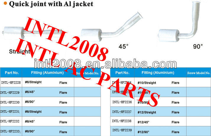 #6 straight flare beadlock hose fitting /connector/coupling with quIick joint with AL jacket cap for wholesale and retail