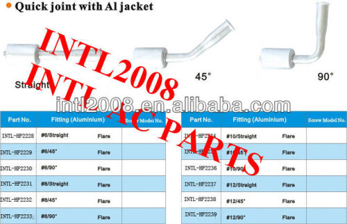 #8 straight flare beadlock hose fitting /connector/coupling with quIick joint with AL jacket cap