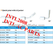 #8 90 degree flare beadlock hose fitting /connector/coupling with quIick joint with AL jacket cap